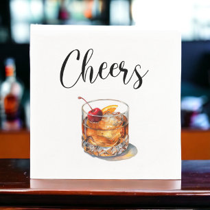 Serviette En Papier Boisson Cocktail Old Fashioned Cheers