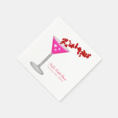Serviette En Papier Boisson de cocktail de la Saint-Valentin rose pers (Coin)