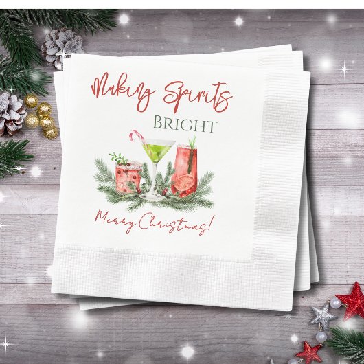 Serviette En Papier Boisson de Noël Making Spirits Bright festive