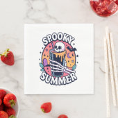 Serviette En Papier Boisson de squelette d'été Éffrayante d'Halloween (En situation)