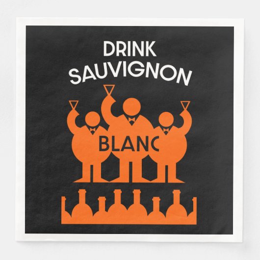 Serviette En Papier Boisson de vin Sauvignon Blanc (Devant)