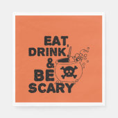 Serviette En Papier Boisson d'Halloween Orange (Devant)