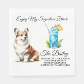 Serviette En Papier Boisson distinctive Welsh Corgi Mariage (Devant)