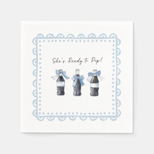 Serviette En Papier Boisson gazeuse bébé bleu prête à POP (Devant)