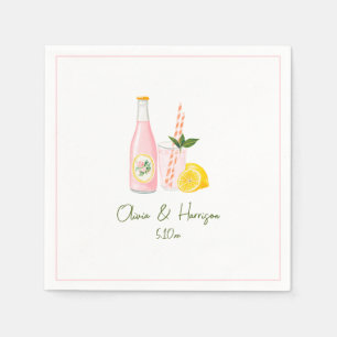 Serviette En Papier Boisson Signature Limonade Rose Bar à Cocktails de