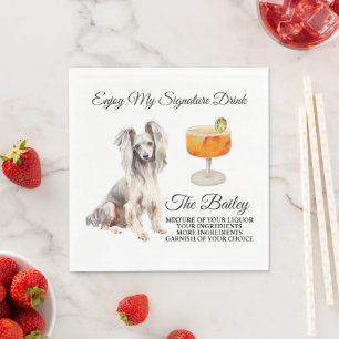 Serviette En Papier Boisson Signature Mariage Crête Chinoise
