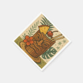 Serviette En Papier Boisson Tiki Rétro Tropicale Anniversaire Luau Haw (Coin)