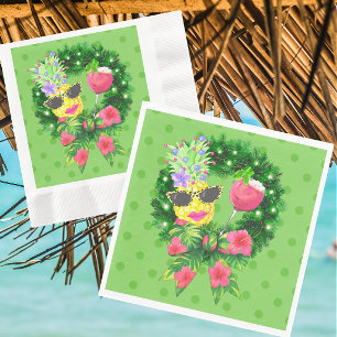 Serviette En Papier Boisson tropicale Dame Ananas Cocktail Noël