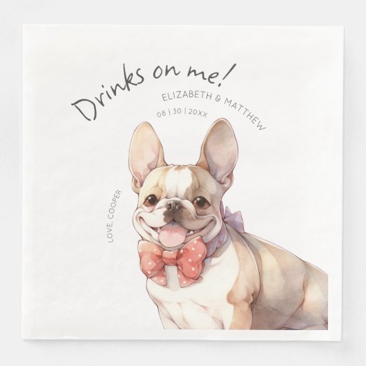 Serviette En Papier Boissons aux frais de la maison Bulldog français a (Devant)