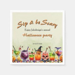Serviette En Papier Boissons Colorées Drôles Épouvantables Halloween F