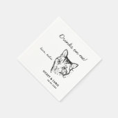 Serviette En Papier Boissons Cute Chat Sur Moi Mariage Animaux (Coin)