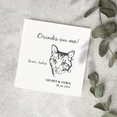Serviette En Papier Boissons Cute Chat Sur Moi Mariage Animaux