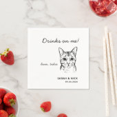 Serviette En Papier Boissons De Chat Mignonnes Sur Moi Mariage (En situation)