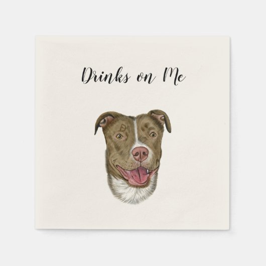 Serviette En Papier Boissons de chien sur mes serviettes (chien) (Devant)