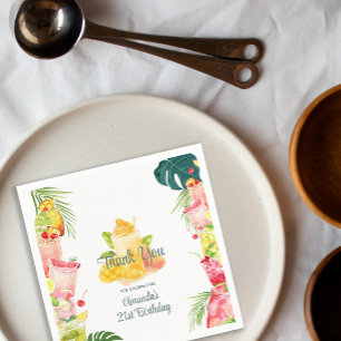 Serviette En Papier Boissons de fruits tropicaux Piscine Fête Adulte A