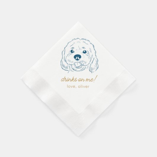 Serviette En Papier Boissons de Me Pet Mariage serviettes (Coin)