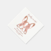 Serviette En Papier Boissons Élégantes Sur Moi Français Rose Bulldog M (Coin)