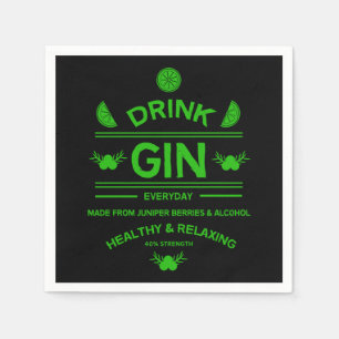 Serviette En Papier Boissons Gin   Love Gin   Décor   Service de barre
