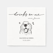 Serviette En Papier Boissons mignonnes sur moi Golden Retriever Mariag (Devant)