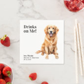 Serviette En Papier Boissons Mignonnes Sur Moi Golden Retriever Pet Ch (En situation)