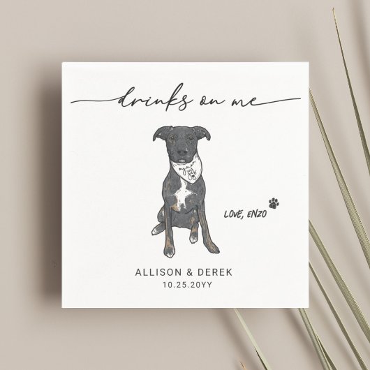 Serviette En Papier Boissons mignonnes sur moi Pet Bandana Mariage chi