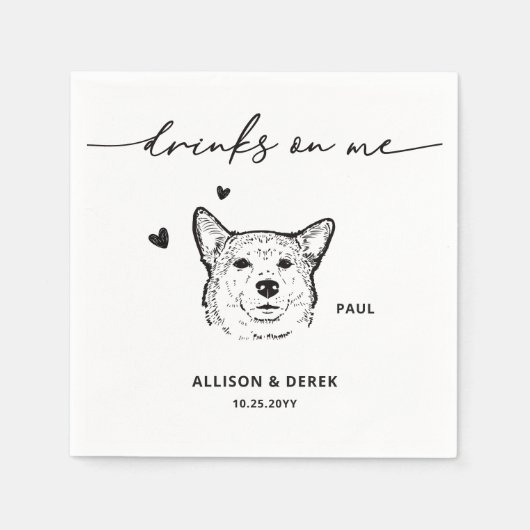 Serviette En Papier Boissons mignonnes sur moi Pet Dessin Chien Dessin (Devant)