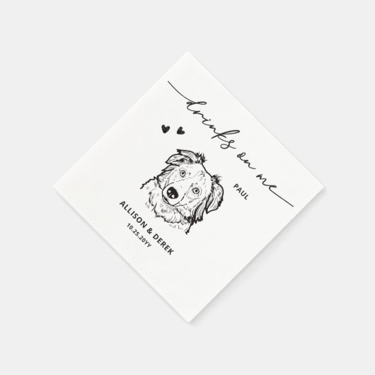 Serviette En Papier Boissons mignonnes sur moi Pet Dessin Chien Dessin (Coin)