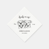Serviette En Papier Boissons mignonnes sur nous Chien Mariage Nom de l (Coin)