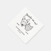 Serviette En Papier Boissons mignonnes sur nous Mariage de chien et de (Coin)