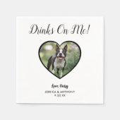 Serviette En Papier Boissons Modernes Sur Moi Photo Mariage Animaux (Devant)