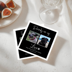 Serviette En Papier Boissons Offertes Appel Photo Calligraphie Mariage