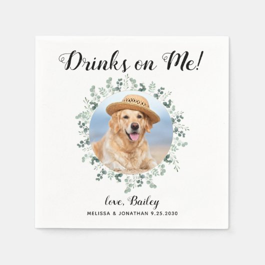 Serviette En Papier Boissons Offertes Bar Ouvert Photo d'Animaux Eucal (Devant)