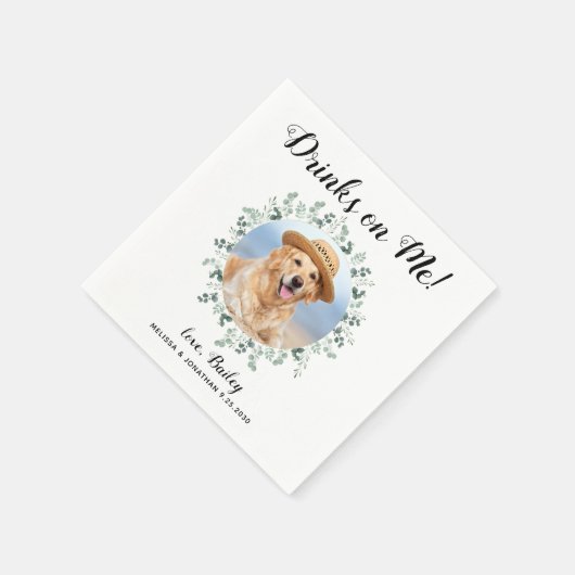 Serviette En Papier Boissons Offertes Bar Ouvert Photo d'Animaux Eucal (Coin)