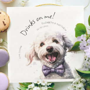 Serviette En Papier Boissons Offertes Eau de Poodle Aquarelle Chien Am