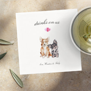 Serviette En Papier Boissons Offertes Mariage de Chien de Compagnie