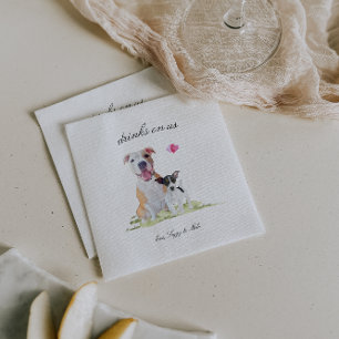Serviette En Papier Boissons Offertes Mariage de Chien de Compagnie
