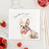 Serviette En Papier Boissons Offertes par Moi Bouledogue Français Aqua (En situation)