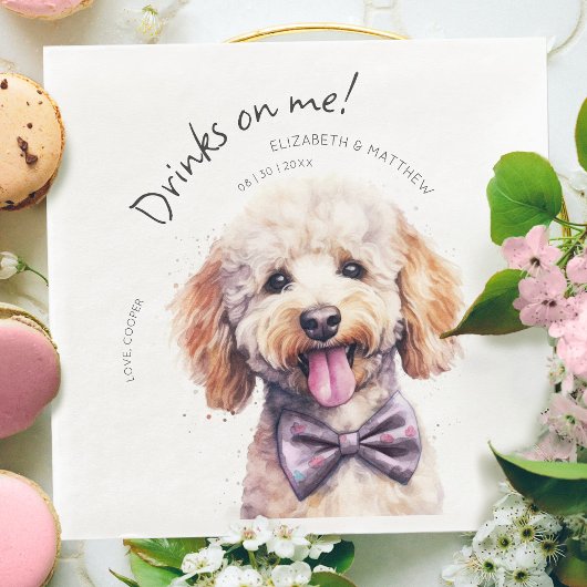 Serviette En Papier Boissons Offertes par Moi Peinture Aquarelle Amusa