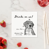 Serviette En Papier Boissons Offertes Personnalisé Chien Simple Mariag (En situation)