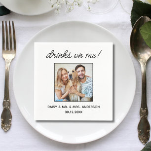 Serviette En Papier Boissons Personnalisées Photo Mariage Animaux De C