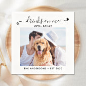 Serviette En Papier Boissons Photo Modernes Sur Moi Bar Chien Mariage 