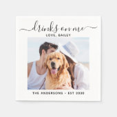 Serviette En Papier Boissons Photo Personnalisées Sur Moi Chien Ouvrir (Devant)