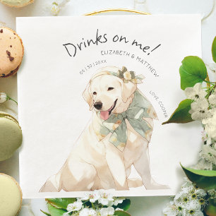 Serviette En Papier Boissons Pour Moi Labrador Aquarelle Amusant Chien