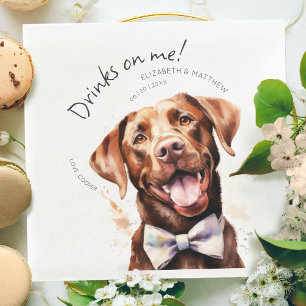 Serviette En Papier Boissons Pour Moi Labrador Aquarelle Amusant Chien