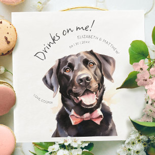 Serviette En Papier Boissons Pour Moi Labrador Aquarelle Amusant Chien