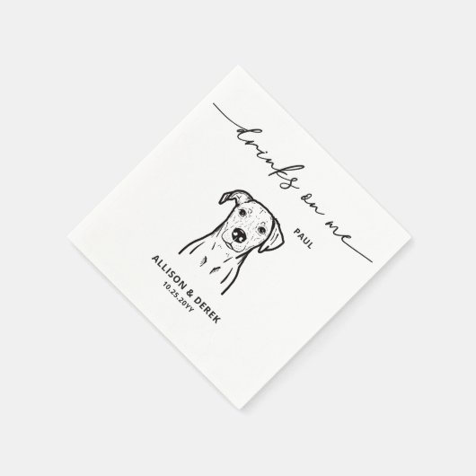 Serviette En Papier Boissons simples sur le Mariage de chien Me (Coin)