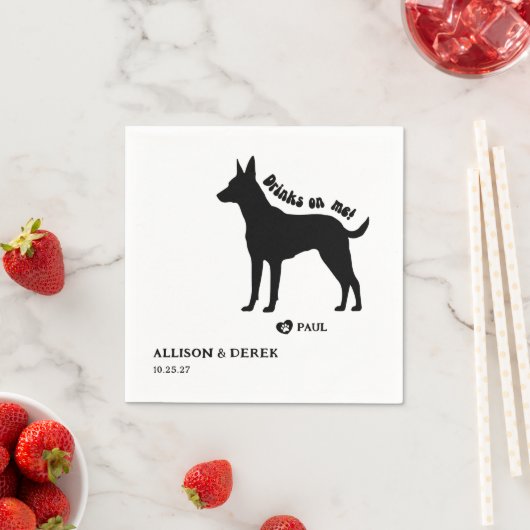 Serviette En Papier Boissons simples sur le Mariage de silhouette de c (En situation)