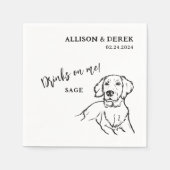 Serviette En Papier Boissons simples sur moi Golden Retriever Mariage  (Devant)