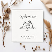 Serviette En Papier Boissons simples sur moi mignon Mariage de chien d