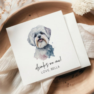 Serviette En Papier Boissons Sont À Moi ! Mariage De Chien Maltais